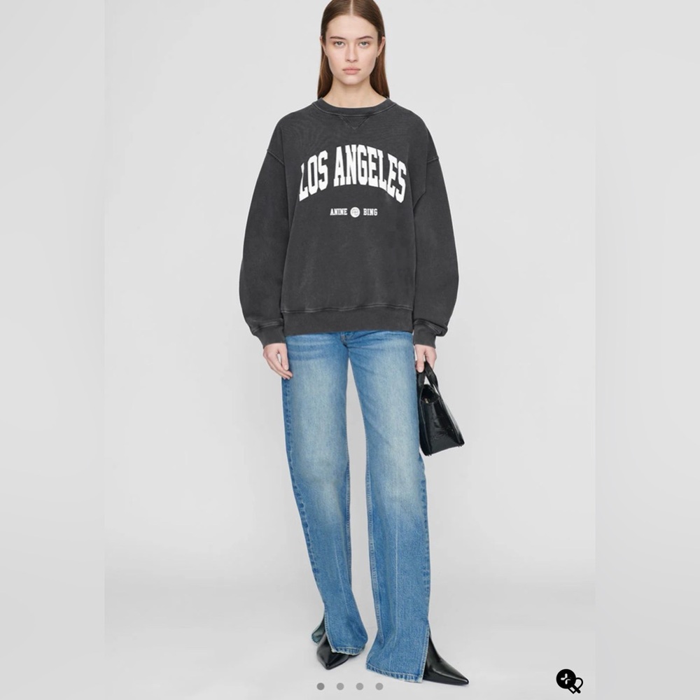 Anine Bing RAMONA SWEATSHIRT LOS ANGELES - WASHED BLACK XS